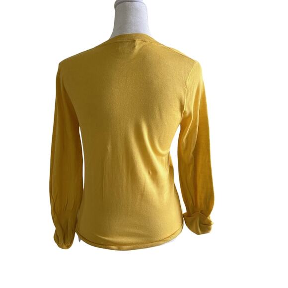 Kate Spade Live Cardigan Yellow SZS Silk Cashmere Classic Old Money Soft Touch - Picture 2 of 11